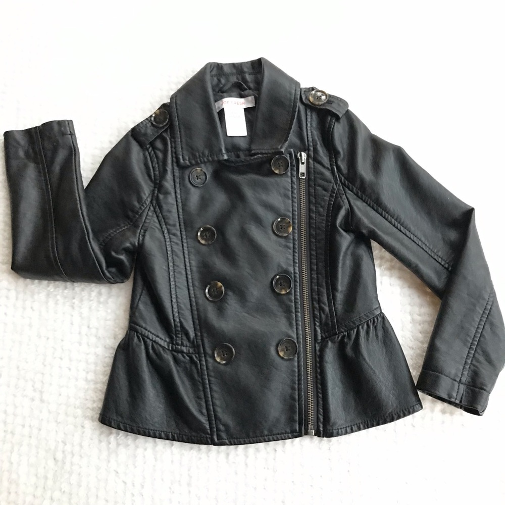 Joe Fresh faux leather moto pea coat style jacket